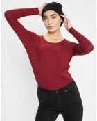 Pull en Maille stretch Franck ajusté bordeaux