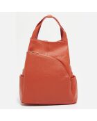 Sac à dos en Cuir Nala orange foncé  - 24x30x12 cm