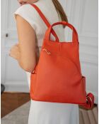 Sac à dos en Cuir Nala orange foncé  - 24x30x12 cm
