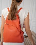 Sac à dos en Cuir Nala orange foncé  - 24x30x12 cm