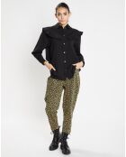 Pantalon en Velours milleraies de Coton Calvin vert/jaune