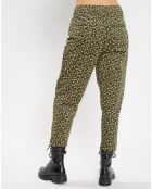 Pantalon en Velours milleraies de Coton Calvin vert/jaune