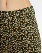 Pantalon en Velours milleraies de Coton Calvin vert/jaune