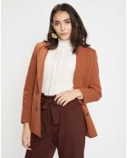 Blazer croisé en Laine mélangée Celeste marron