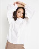 Shirt met katoenen biezen en witte armsgaten in reliëf