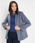 Veste blazer oversize en Laine mélangée Clitch bleu grisé