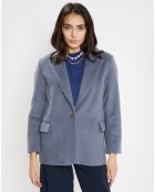 Veste blazer oversize en Laine mélangée Clitch bleu grisé