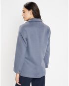 Veste blazer oversize en Laine mélangée Clitch bleu grisé