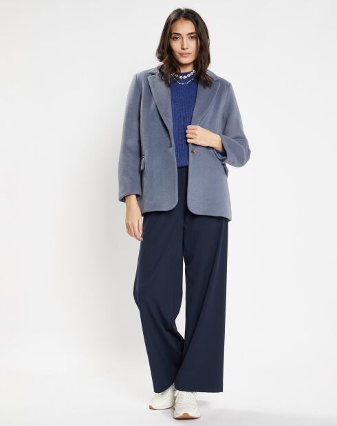 Veste blazer oversize en Laine mélangée Clitch bleu grisé