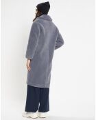 Manteau mi-long Chamois effet Sherpa gris anthracite