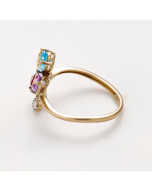 Bague Taïra Diamants 0.04 ct & Mix Pierres or jaune