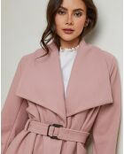 Manteau long Pauline rose