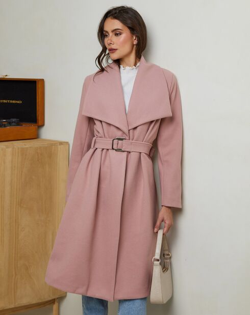 Manteau long Pauline rose