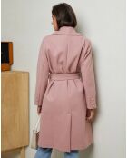 Manteau long Pauline rose