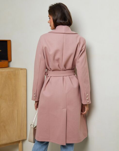 Manteau long Pauline rose
