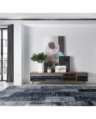 Meuble TV 4 portes noyer/noir  - 240x45x50 cm