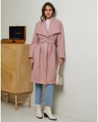 Manteau long Pauline rose