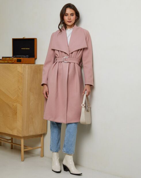 Manteau long Pauline rose