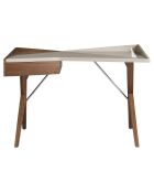 Bureau avec tiroir latéral noyer/blanc - 120x60x81 cm