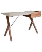 Bureau avec tiroir latéral noyer/blanc - 120x60x81 cm