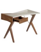 Bureau avec tiroir latéral noyer/blanc - 120x60x81 cm