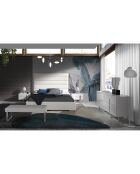 Banc similicuir et pieds en acier blanc - 120x45x42 cm