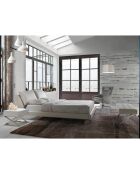Banc similicuir et pieds acier blanc - 120x45x42 cm