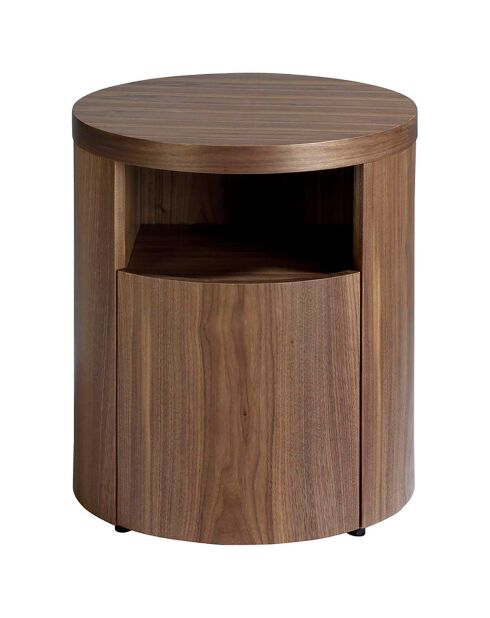 Nachttisch mit Nussbaum/schwarzer Schublade - 48x48x55 cm