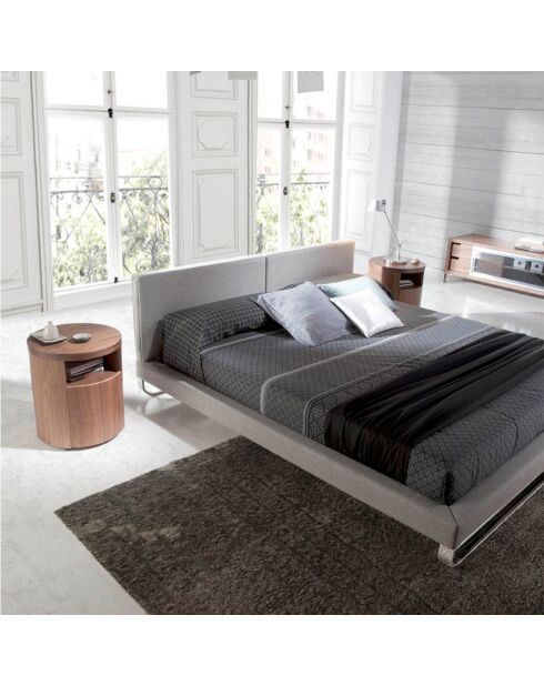 Nachttisch mit Nussbaum/schwarzer Schublade - 48x48x55 cm