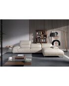 Table d'appoint noyer/argenté - 61x48x51 cm