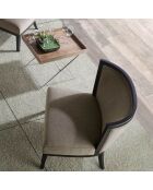 Table d'appoint noyer/argenté - 61x48x51 cm