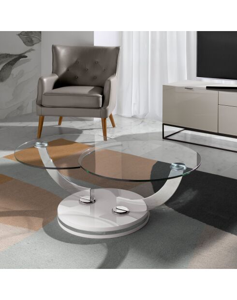 Fauteuil en cuir avec dossier gris/noyer - 75x80x89 cm