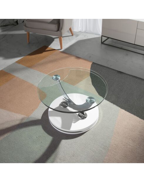 Fauteuil en cuir avec dossier gris/noyer - 75x80x89 cm