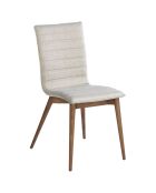 Chaise de salle à manger gris/noyer - 49x56x90 cm