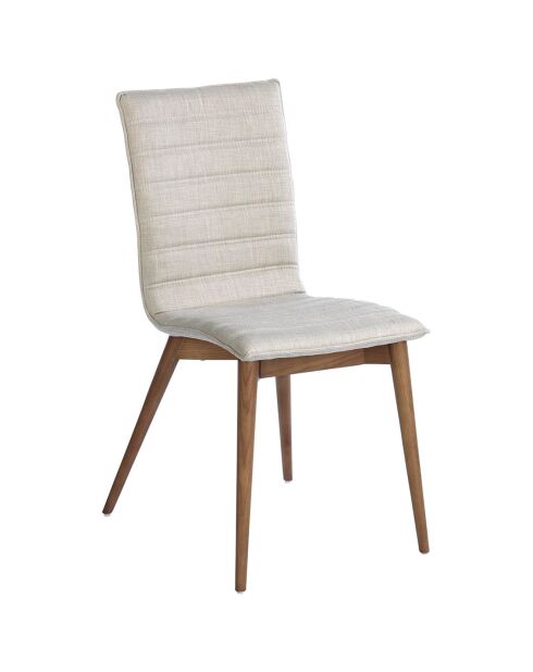 Chaise de salle à manger gris/noyer - 49x56x90 cm