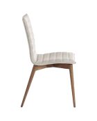Chaise de salle à manger gris/noyer - 49x56x90 cm