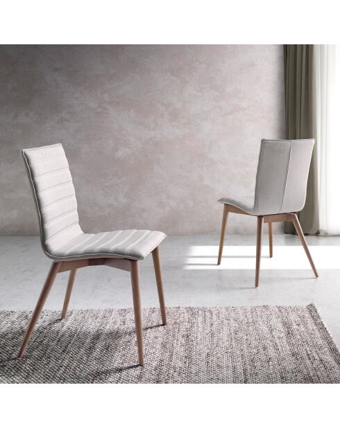 Chaise de salle à manger gris/noyer - 49x56x90 cm