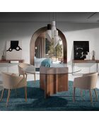 Console en bois noyer/acier - 135x40x76 cm