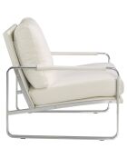 Fauteuil similicuir crème/argenté - 67x100x89 cm