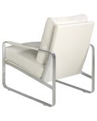 Fauteuil similicuir crème/argenté - 67x100x89 cm