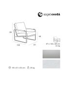 Fauteuil similicuir crème/argenté - 67x100x89 cm