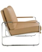 Fauteuil similicuir vison/argenté - 67x100x89 cm