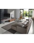 Fauteuil similicuir vison/argenté - 67x100x89 cm
