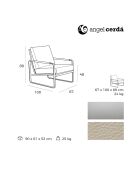 Fauteuil similicuir vison/argenté - 67x100x89 cm