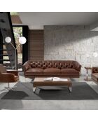 Fauteuil pivotant en Cuir acier/cognac - 82x74x85 cm
