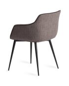 Fauteuil de salle à manger avec accoudoirs gris/noir - 60x59x77 cm
