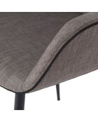 Fauteuil de salle à manger avec accoudoirs gris/noir - 60x59x77 cm