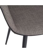 Fauteuil de salle à manger avec accoudoirs gris/noir - 60x59x77 cm
