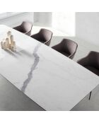 Fauteuil de salle à manger avec accoudoirs gris/noir - 60x59x77 cm