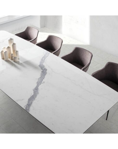 Fauteuil de salle à manger avec accoudoirs gris/noir - 60x59x77 cm